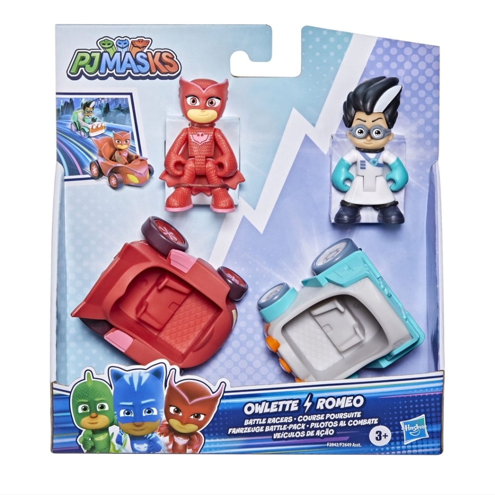 Action Figure Set Owlette vs Romeo Battle Racers Toy,‎ Vehicle NIB